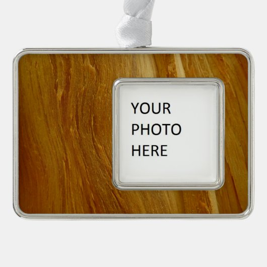 Pine Wood II Imitate Holzgewebe Rahmen-Ornament Silber (Vorderseite)