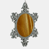 Pine Wood II Imitate Holzgewebe Schneeflocken Zinn-Ornament (Links)