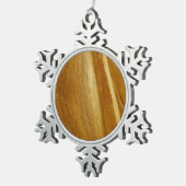 Pine Wood II Imitate Holzgewebe Schneeflocken Zinn-Ornament (Rechts)