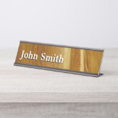Pine Wood II Imitate Holzgewebe Schreibtischnamensplakette (Vorderseite )