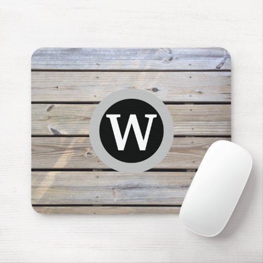 Pine Wood Monogram Mousepad (Mit Mouse)