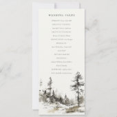 Pine Woods Landscape Sketch Wedding Programm (Rückseite)
