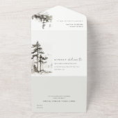 Pine Woods Mountain Landschaftsbild Hochzeit All In One Einladung (Außenbereich)