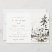 Pine Woods Mountain Landschaftsbild Hochzeit Einladung (Vorderseite)