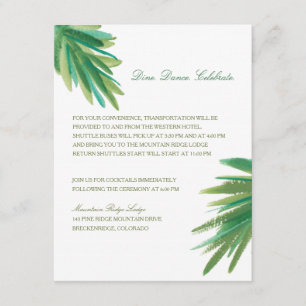 Pine Woods Watercolor Hochzeitsempfang Begleitkarte
