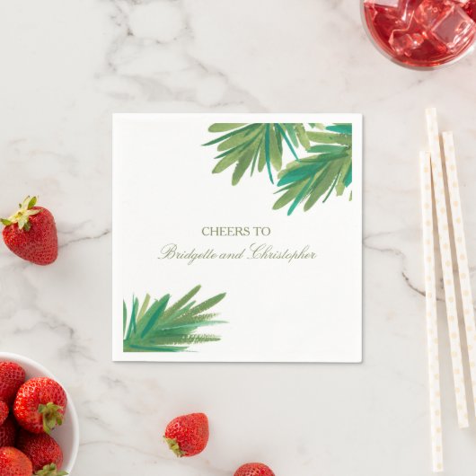 Pine Woods Watercolor | Hochzeitsempfang Serviette (Beispiel)