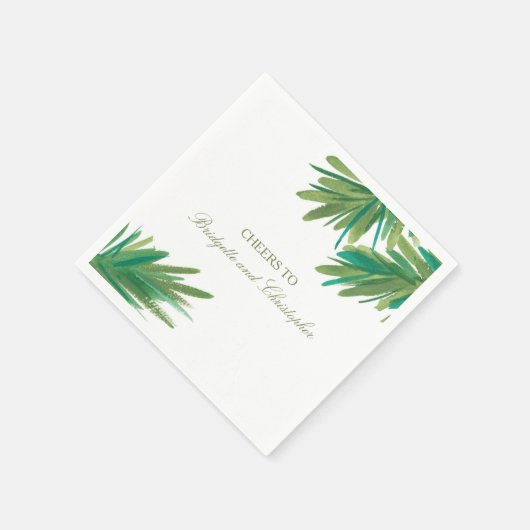 Pine Woods Watercolor | Hochzeitsempfang Serviette (Ecke)