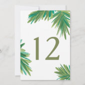 Pine Woods Watercolor | Hochzeitsfeier Tischnummer (Rückseite)