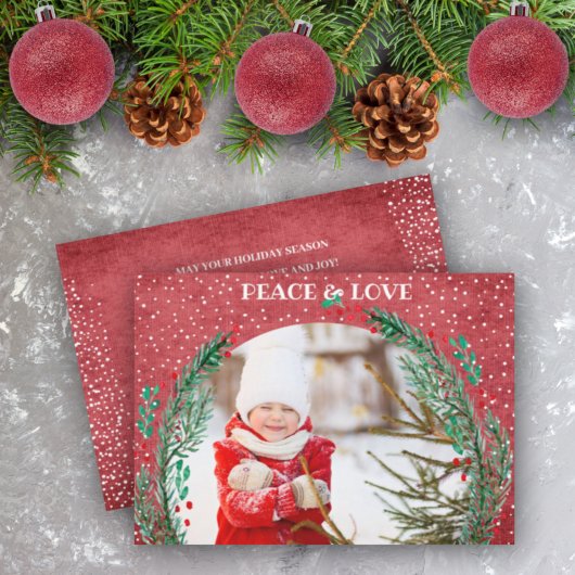 Pine Wreath Christmas Foto Weihnachtskarte Feiertagskarte