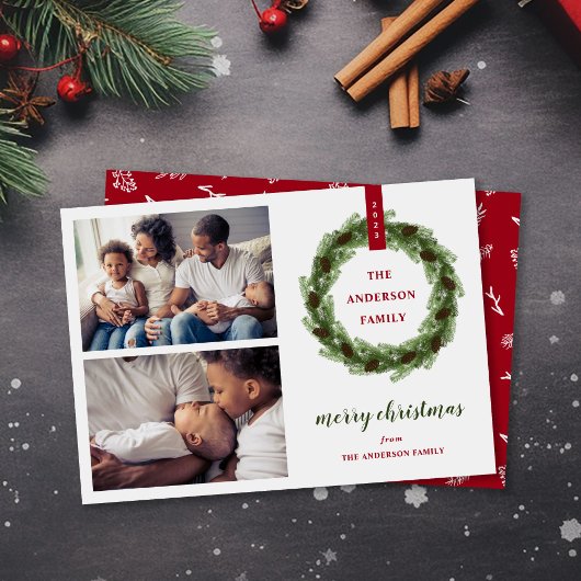 Pine Wreath Frohe Weihnachten 2 Foto