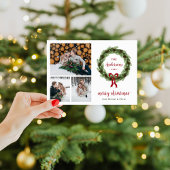 Pine Wreath Frohe Weihnachten Magnetic Foto Card Magnetkarte