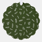 Pine Wreath Frohe Weihnachts-Circle Foto Ornament Karte (Rückseite)