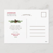 Pine Wreath Frohe Weihnachts-Foto Feiertagspostkarte (Rückseite)