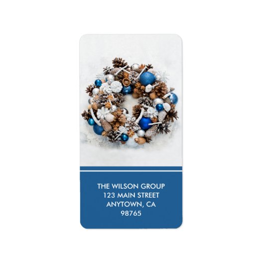 Pine-Wreath-Rücksendeadresse Adressaufkleber (Vorne)