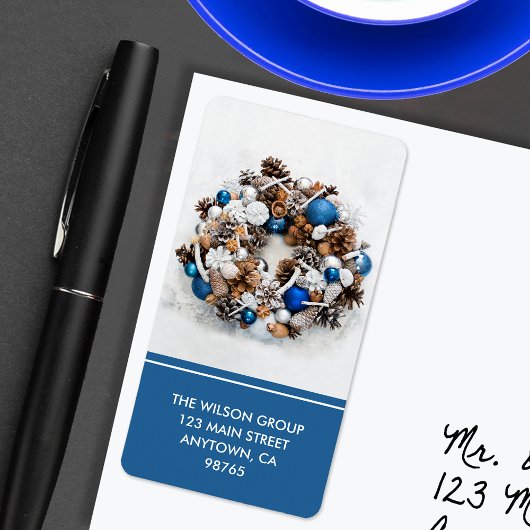 Pine-Wreath-Rücksendeadresse Adressaufkleber