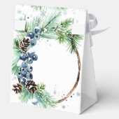 Pine wreath winter baby shower favors personalized geschenkschachtel (Rückseite)