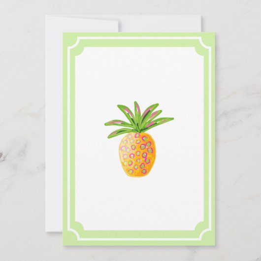 Pineaple Luau Bridal Dusche Einladung (Rückseite)