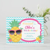 Pineaple Luau Geburtstagsparty Einladung (Stehend Vorderseite)