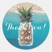 Pineaple Mason Jar Beach Wedding Vielen Dank