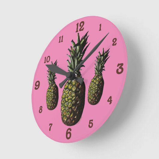 Pineapple Acrylic Wall Clock Runde Wanduhr (Winkel)