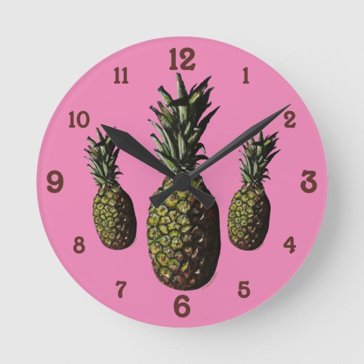 Pineapple Acrylic Wall Clock Runde Wanduhr (Vorderseite)