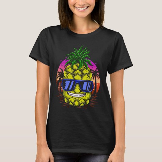 Pineapple Aloha Honolulu Tropical T-Shirt (Vorderseite)