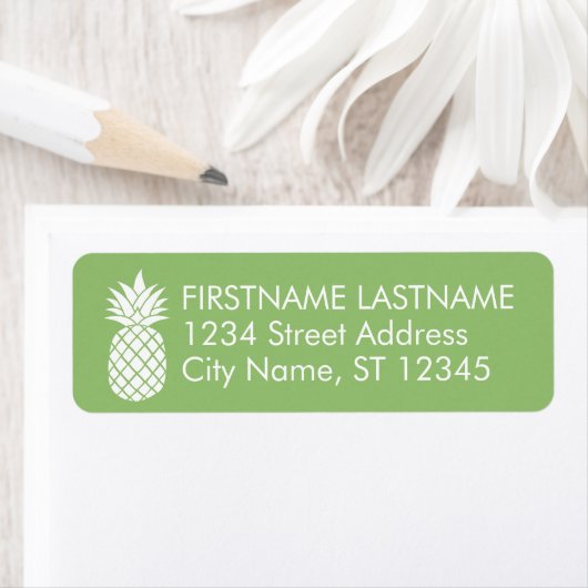 Pineapple and Whimsical green Return Address (Insitu)