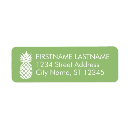 Pineapple and Whimsical green Return Address (Vorne)