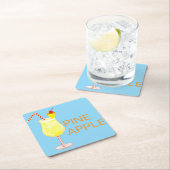 Pineapple cocktail rechteckiger pappuntersetzer (Vor Ort)