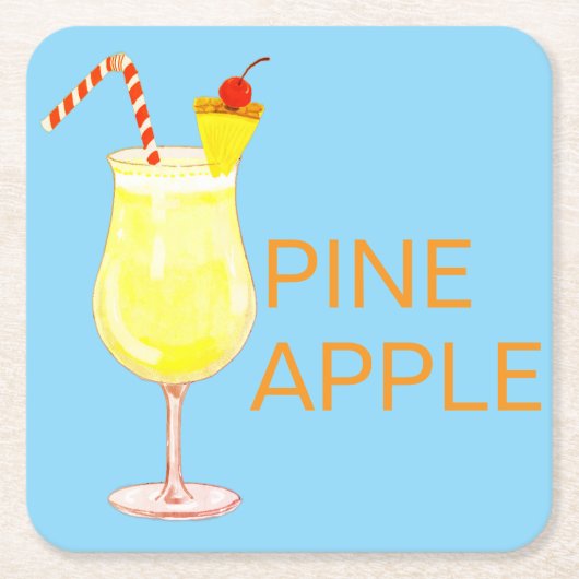 Pineapple cocktail rechteckiger pappuntersetzer (Vorderseite)