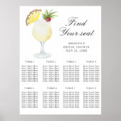 Pineapple Cocktail Wedding seating chart Poster (Vorne)