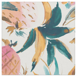 PINEAPPLE DANCE Pink Pineapa Wasserfarbe Stoff