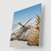 pineapple dessert quadratische wanduhr (Winkel)