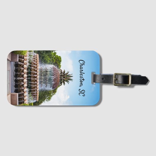 Pineapple Fountain in Charleston, Gepäckanhänger (Vorderseite (Horizontal))