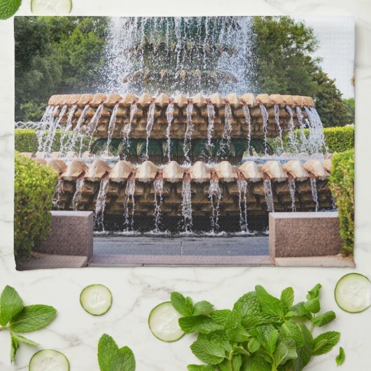 Pineapple Fountain in Charleston, Küchentuch (Gefaltet)