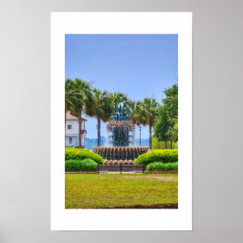 Pineapple Fountain in Charleston, Poster