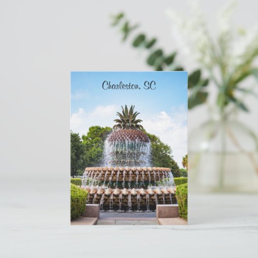 Pineapple Fountain in Charleston, Postkarte (Stehend Vorderseite)