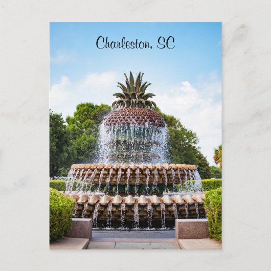 Pineapple Fountain in Charleston, Postkarte (Vorderseite)