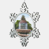 Pineapple Fountain in Charleston, Schneeflocken Zinn-Ornament (Rechts)