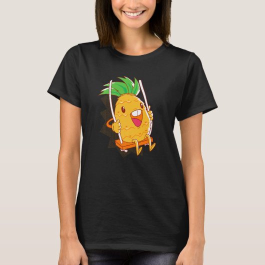 Pineapple Fruit Figurine Rocking Vegetarian Vegan T-Shirt (Vorderseite)