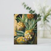 Pineapple fruit in abstract modern painting. postkarte (Stehend Vorderseite)
