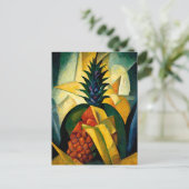 Pineapple fruit in abstract modern painting.  postkarte (Stehend Vorderseite)
