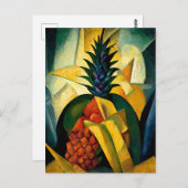 Pineapple fruit in abstract modern painting. postkarte (Vorne/Hinten)