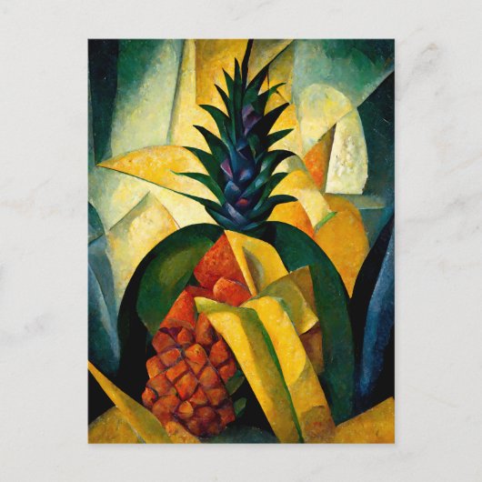Pineapple fruit in abstract modern painting. postkarte (Vorderseite)
