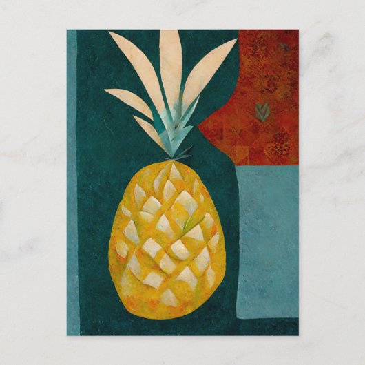 Pineapple fruit in abstract modern painting. postkarte (Vorderseite)