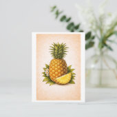 Pineapple-Illustration im Vintage-Stil Postkarte (Stehend Vorderseite)
