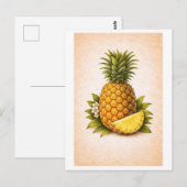 Pineapple-Illustration im Vintage-Stil Postkarte (Vorne/Hinten)