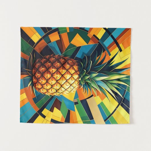 Pineapple Kaleidoscope - Pineapple Empire Design Wandteppich (Vorderseite (Horizontal))
