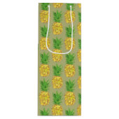 Pineapple Khaki Geschenktüte Für Weinflaschen (Vorderseite)