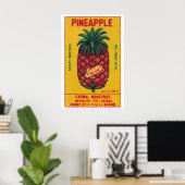 Pineapple Matchbox Art Print, Indian Vintage Folk Poster (Heimbüro)